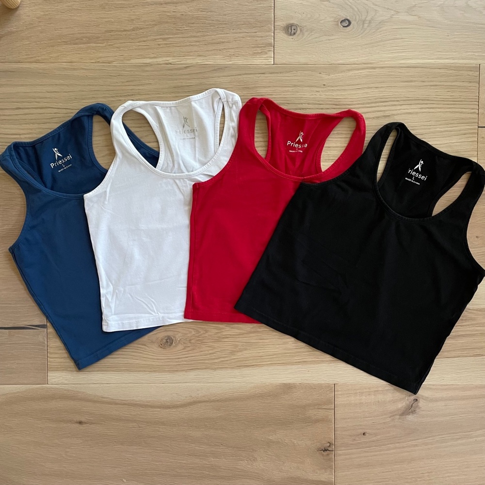 4 Racerback Cropped Athletic Tanks Bundle